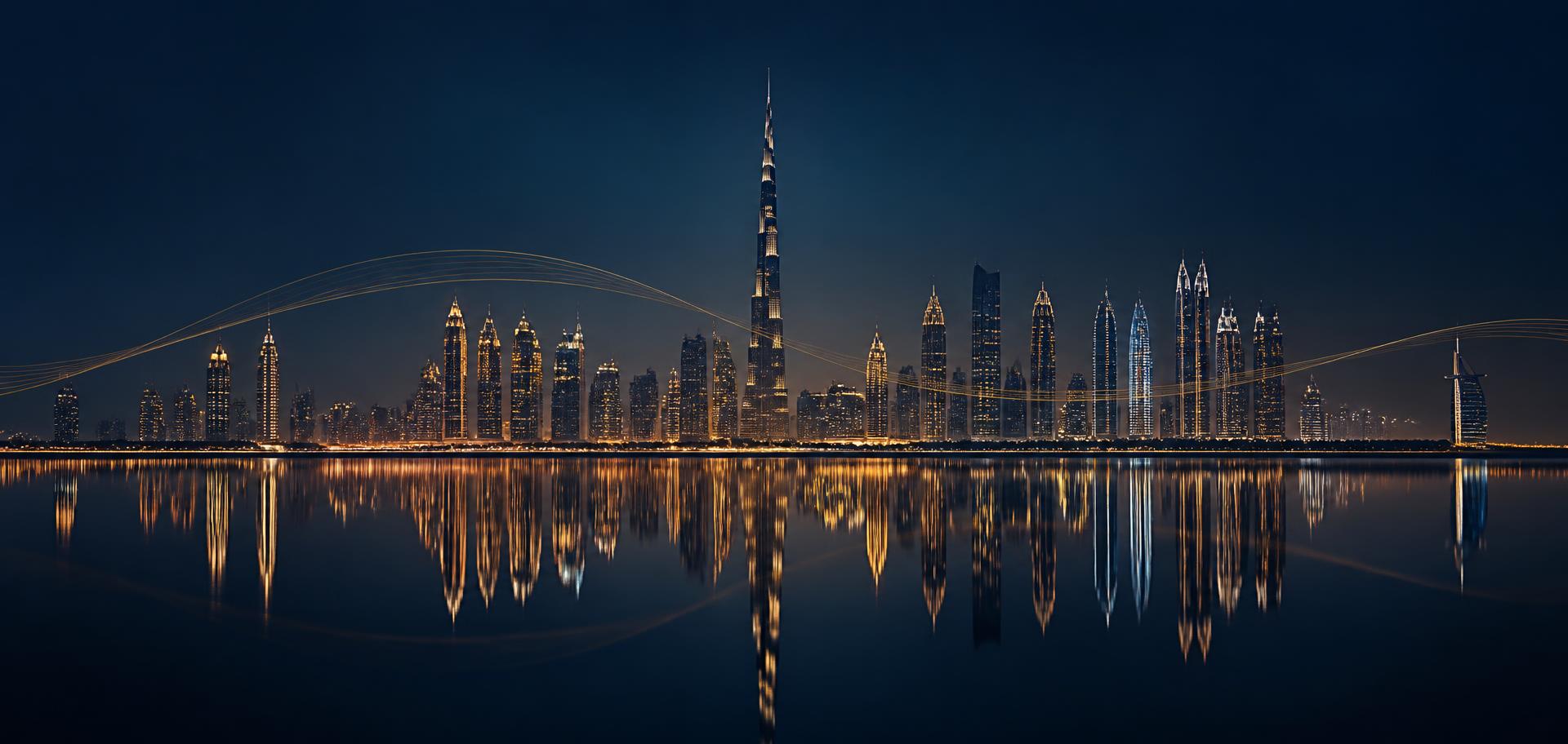 Dubai skyline at night